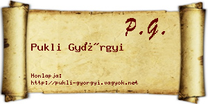 Pukli Györgyi névjegykártya