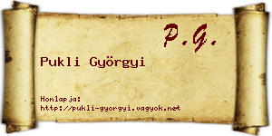 Pukli Györgyi névjegykártya